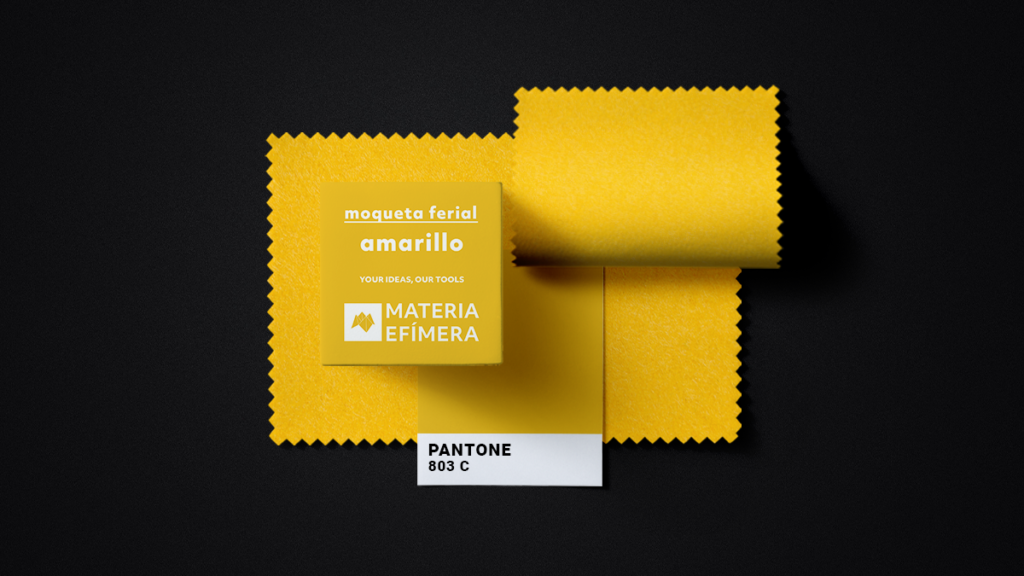 Moqueta ferial amarillo - Muestra moqueta color amarillo -PANTONE 803 C-MATERIA-EFÍMERA-STANDS